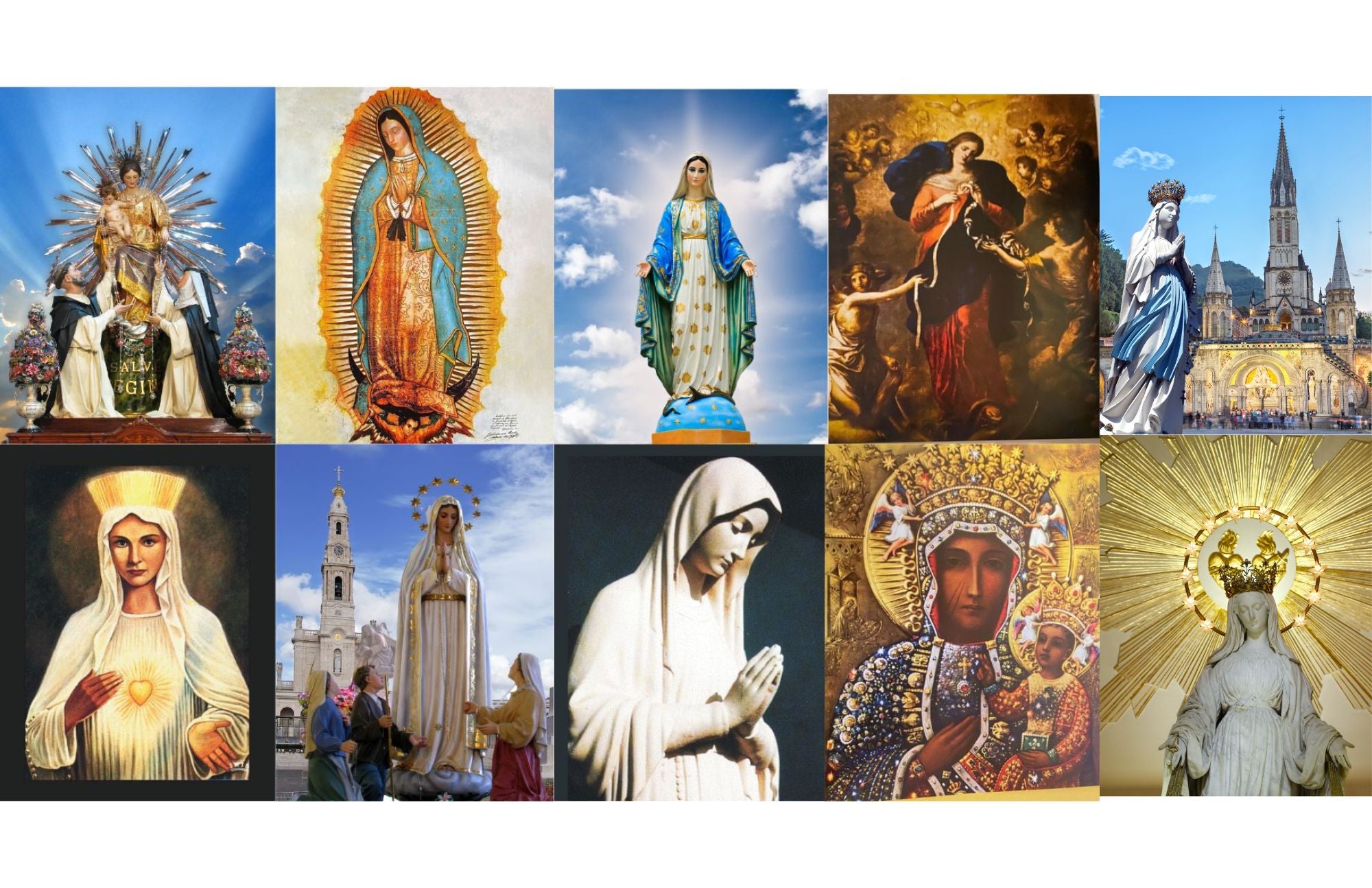 Many Faces of Mary 8 by 10 Prints Set of 10