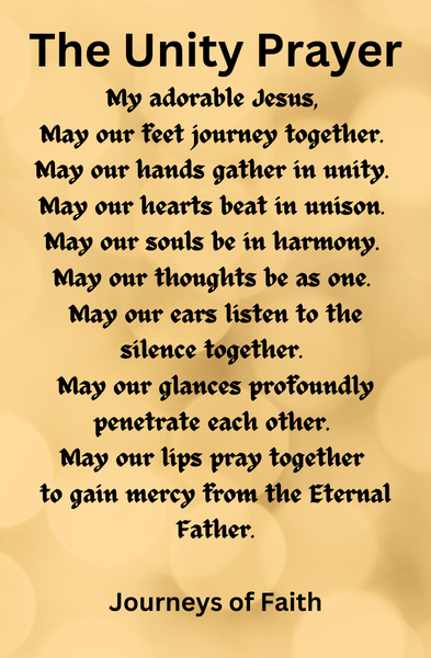 The Unity Prayer Card - Laminated Packages