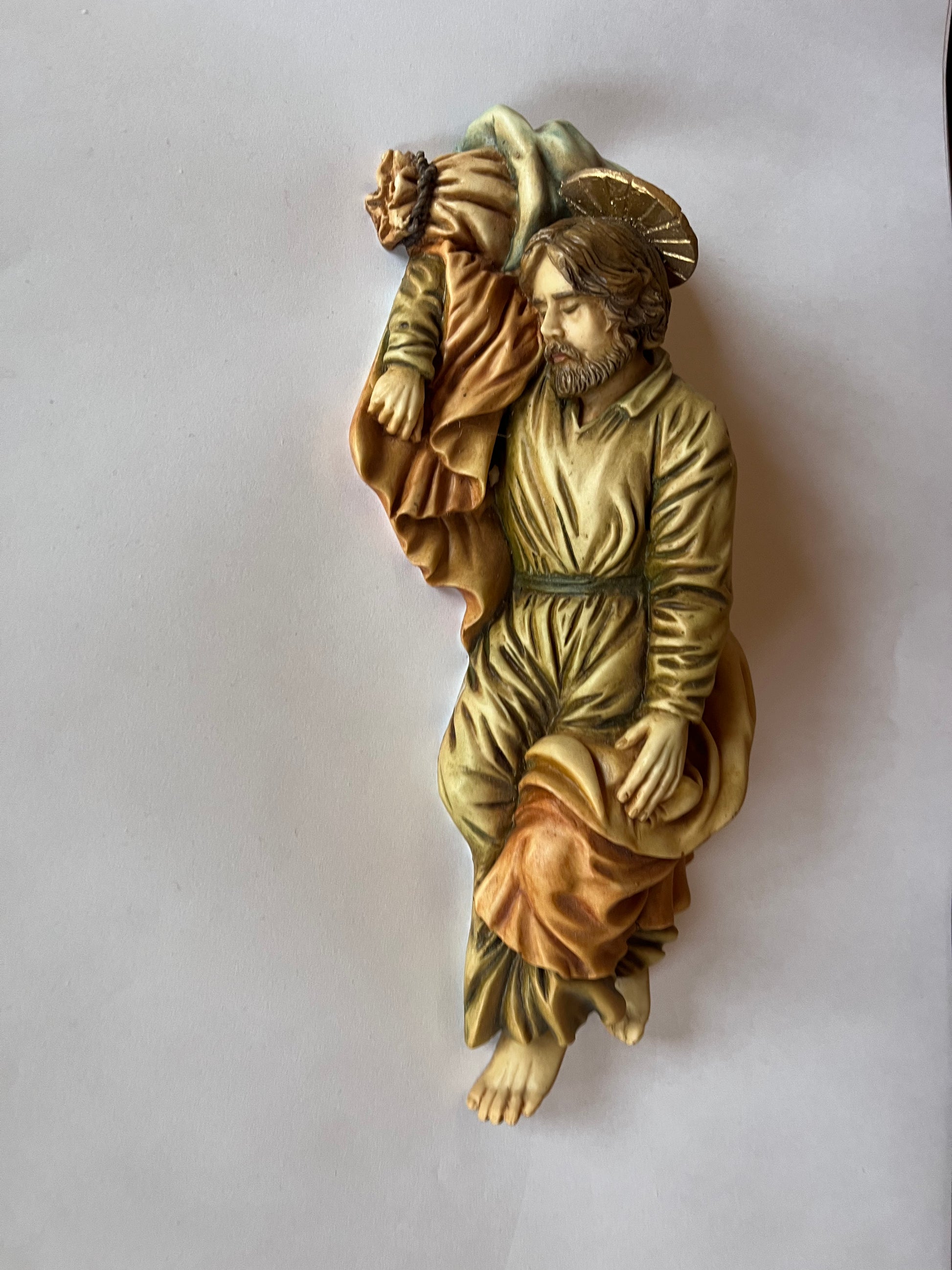 Sleeping Saint Joseph Statue 8 Inch hand painted in Colombia - Bob and Penny Lord
