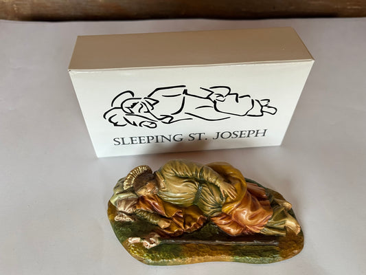 Sleeping Saint Joseph Statue 5 Inch hand painted in Colombia