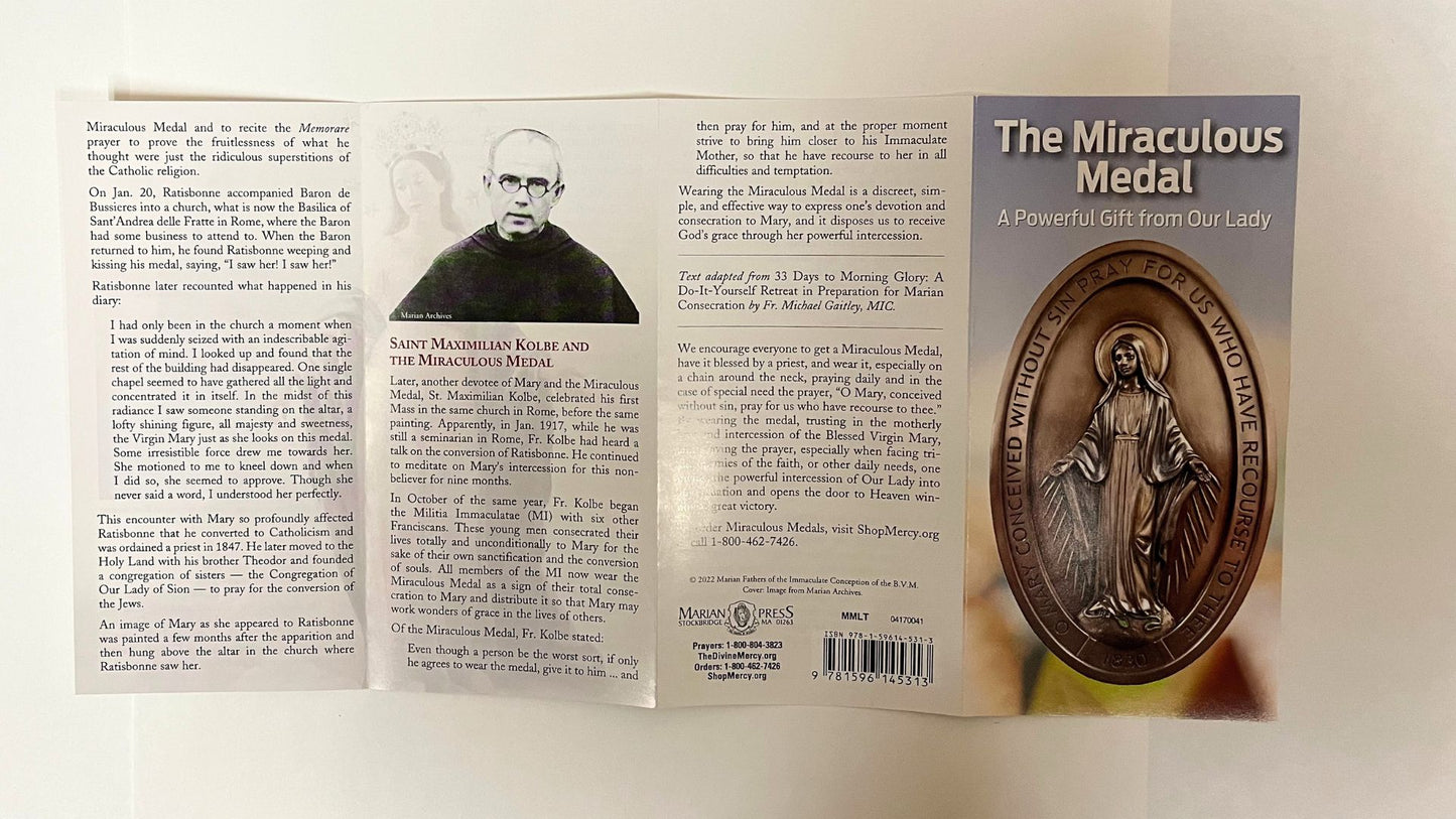 Miraculous Medal 4 Panel Prayer Pamphlet - Bob and Penny Lord