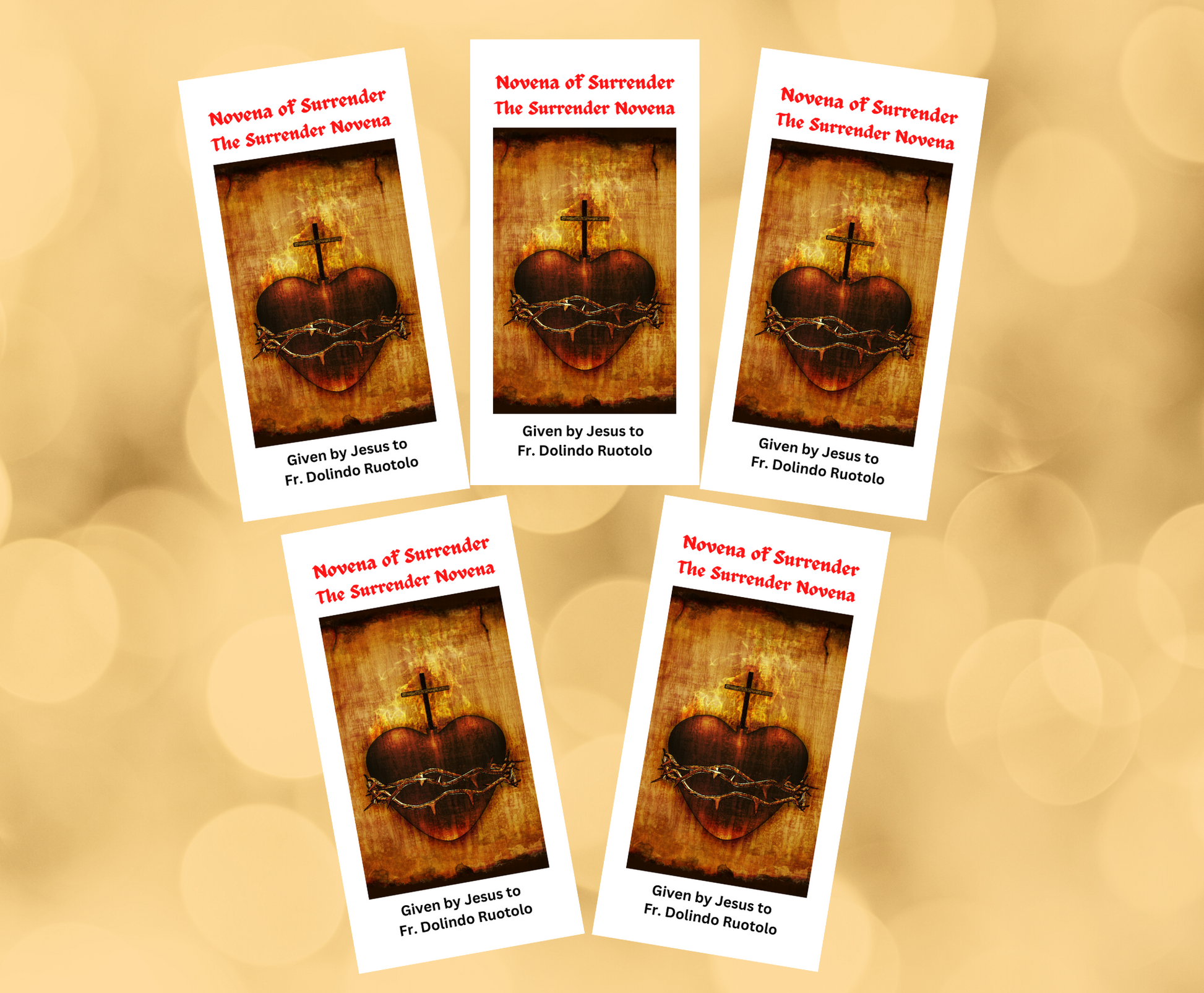 5Pack Large Print Surrender Novena to the Will of God Trifold Holy Card - Bob and Penny Lord