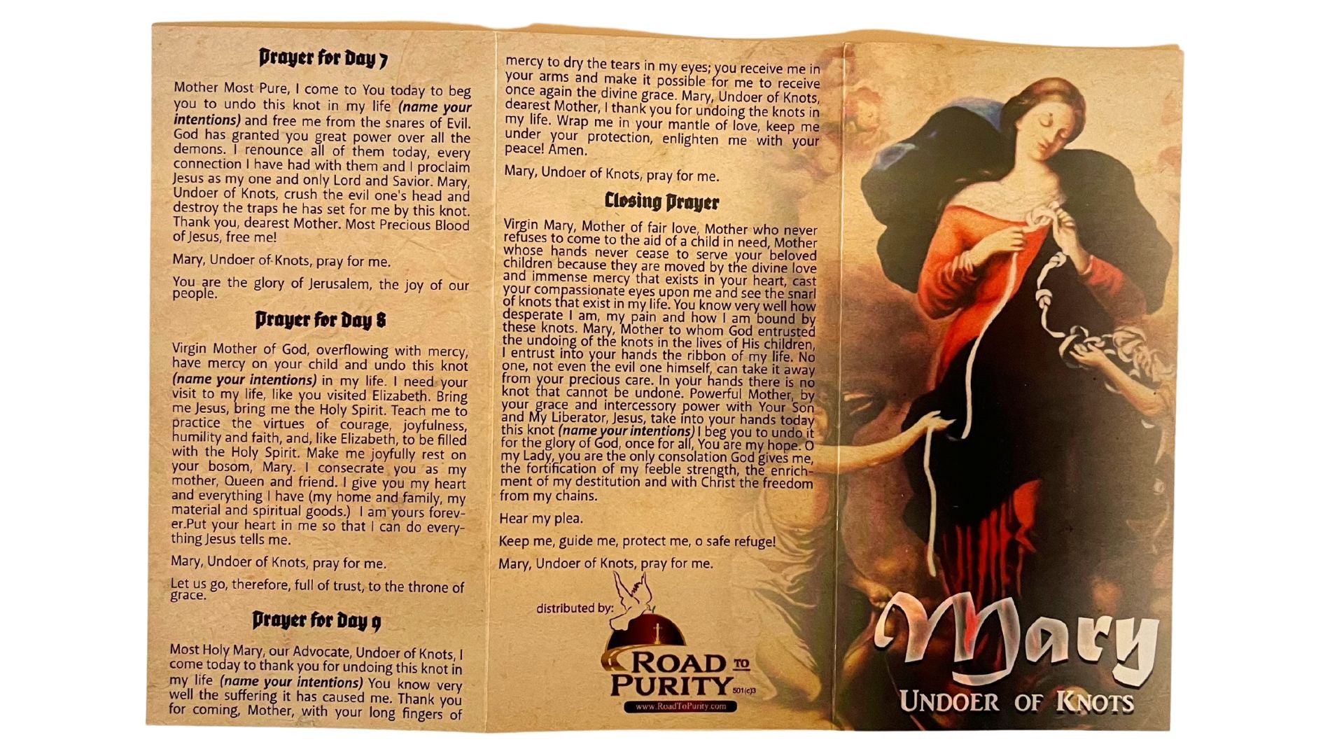 Our Lady Undoer of Knots Novena Prayer Card Packages - Bob and Penny Lord