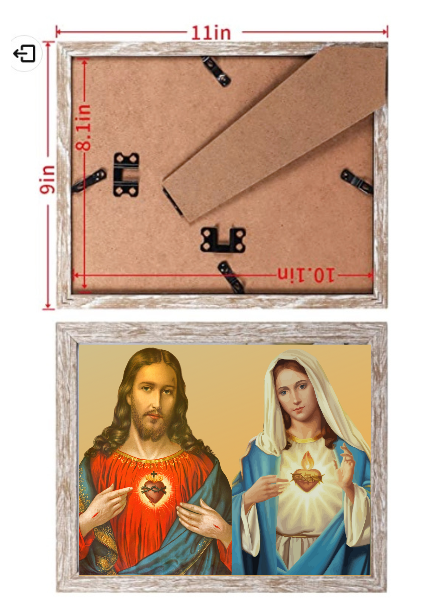 Sacred Heart of Jesus Immaculate Heart of Mary 8 by 10 Print - Bob and Penny Lord