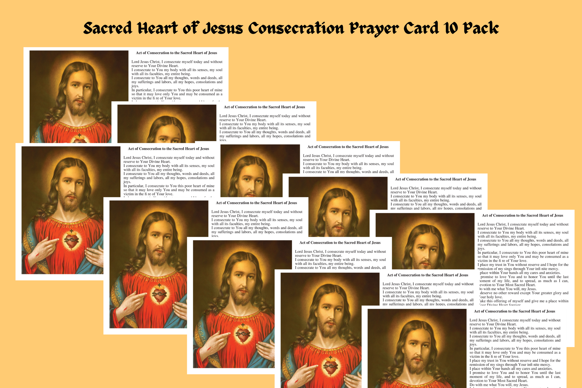 Sacred Heart of Jesus Consecration Prayer Card - Bob and Penny Lord