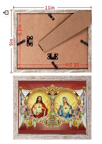 Hearts of Jesus and Mary 8 by 10 Print