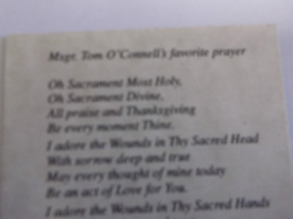 Eucharistic Prayer/After Communion Card, New - Bob and Penny Lord