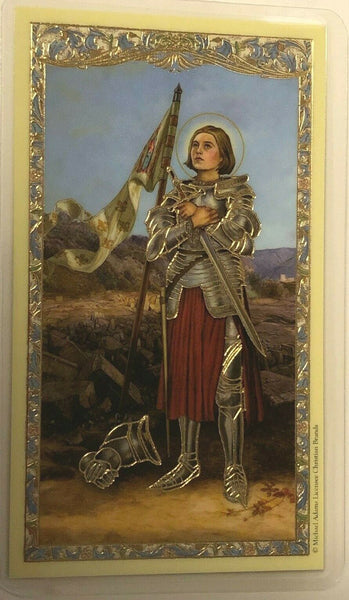 Saint Joan of Arc, Laminated Prayer Card, New - Bob and Penny Lord