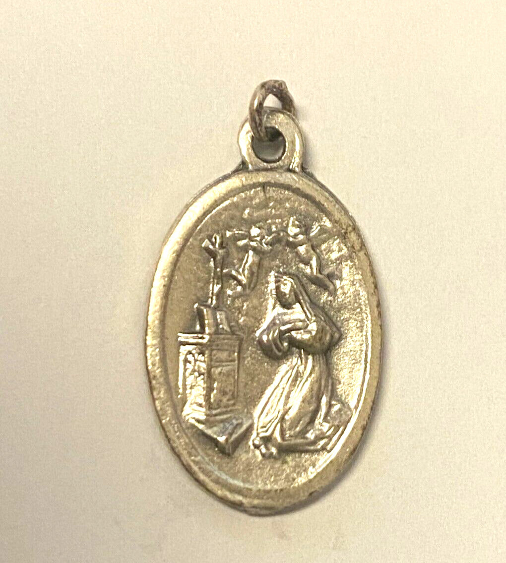 Saint Rita of Cascia Silver tone Medal,  New From Italy