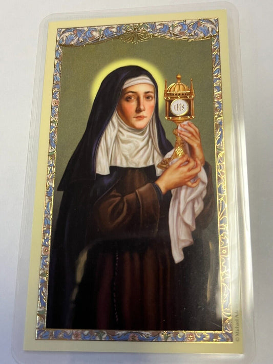 Saint Claire of Assisi Laminated Prayer Card, New - Bob and Penny Lord
