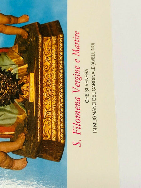 Saint Philomena Image Print, 11" X 8" New from Italy