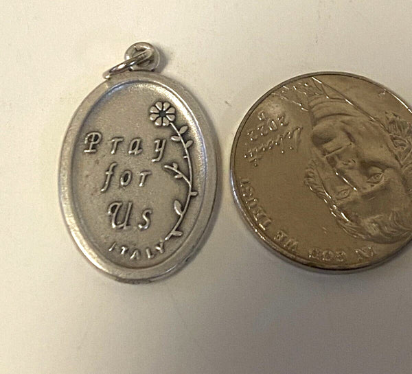 Our Lady of Perpetual Help Silver tone Medal, New