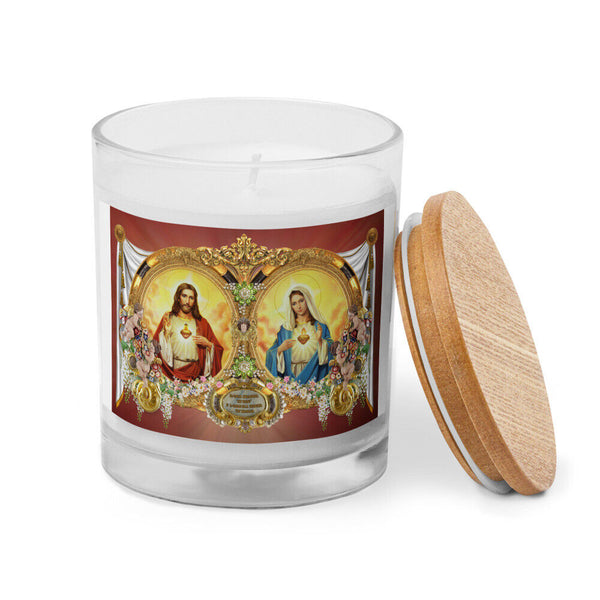 Sacred Heart and Immaculate Heart Glass jar candle