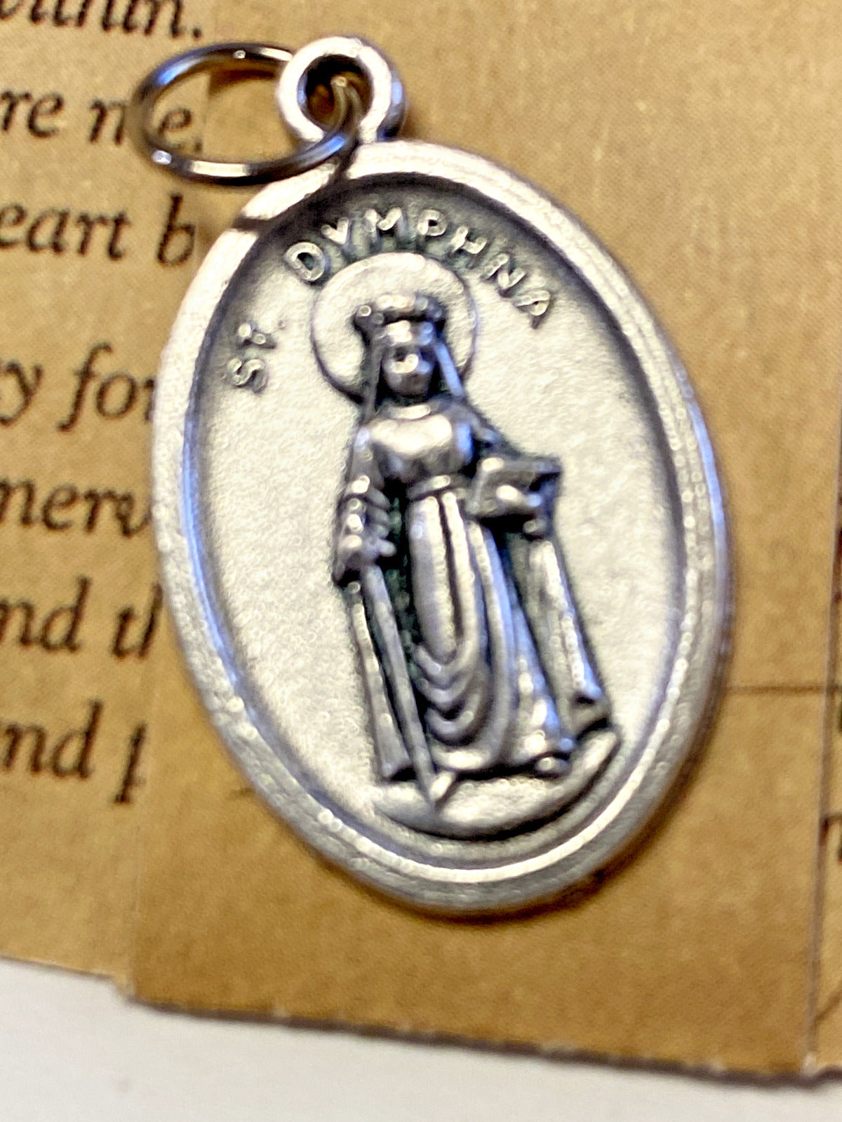 Saint Dymphna Patron of  Neurological Disorders Prayer & Medal Card, New Italy - Bob and Penny Lord