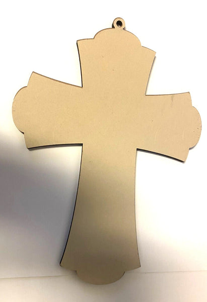 Saint Michael The Archangel 8" Laser Image on Thin Wood Cross, New