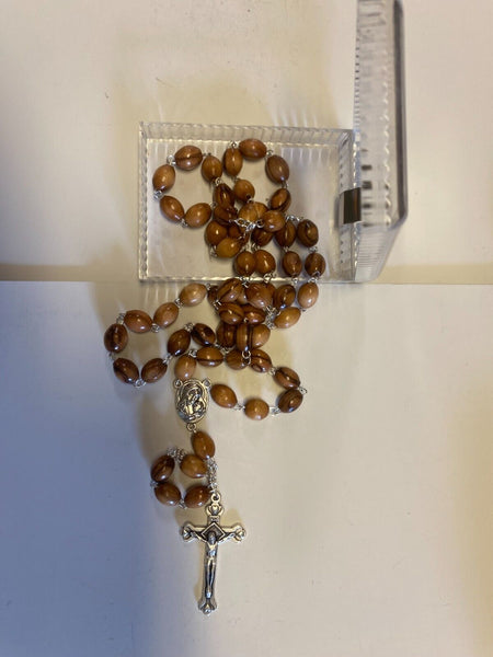 Olive Wood Large Bead Rosary,New from Jerusalem #3