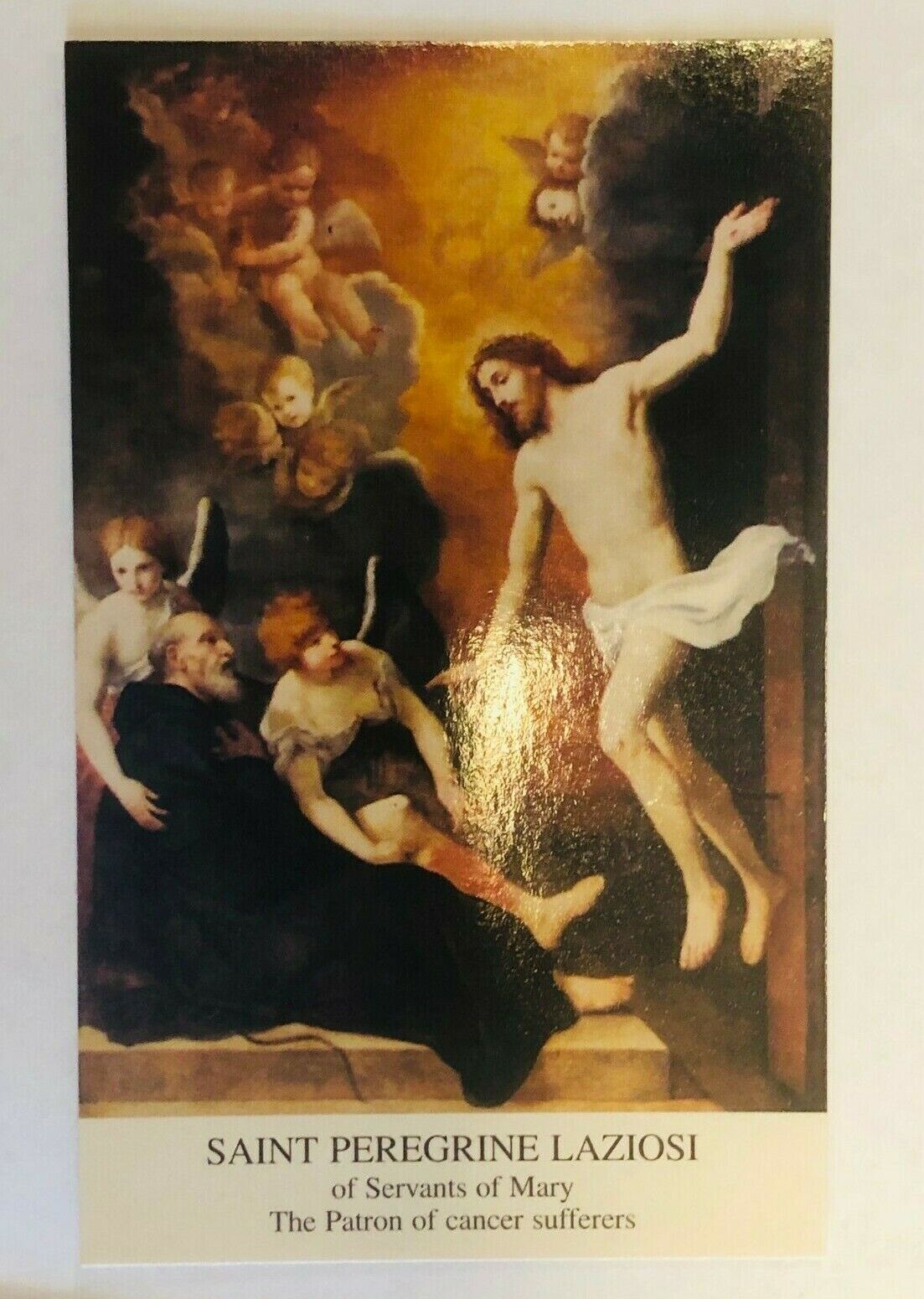 Saint Peregrine Laziosi  (The Cancer Saint)  Prayer Card, From Italy New 1