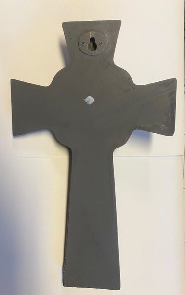 Celtic Wall Wood Tone Crucifix, 10", New