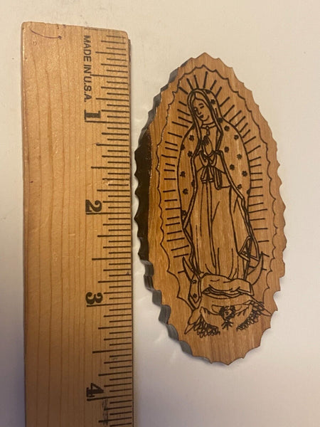 Our Lady of Guadalupe Olive Wood Magnet, New from  Bethlehem