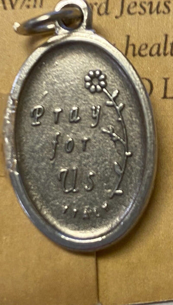 Saint Roch ( Patron of Plagues) Prayer Card + Medal, New