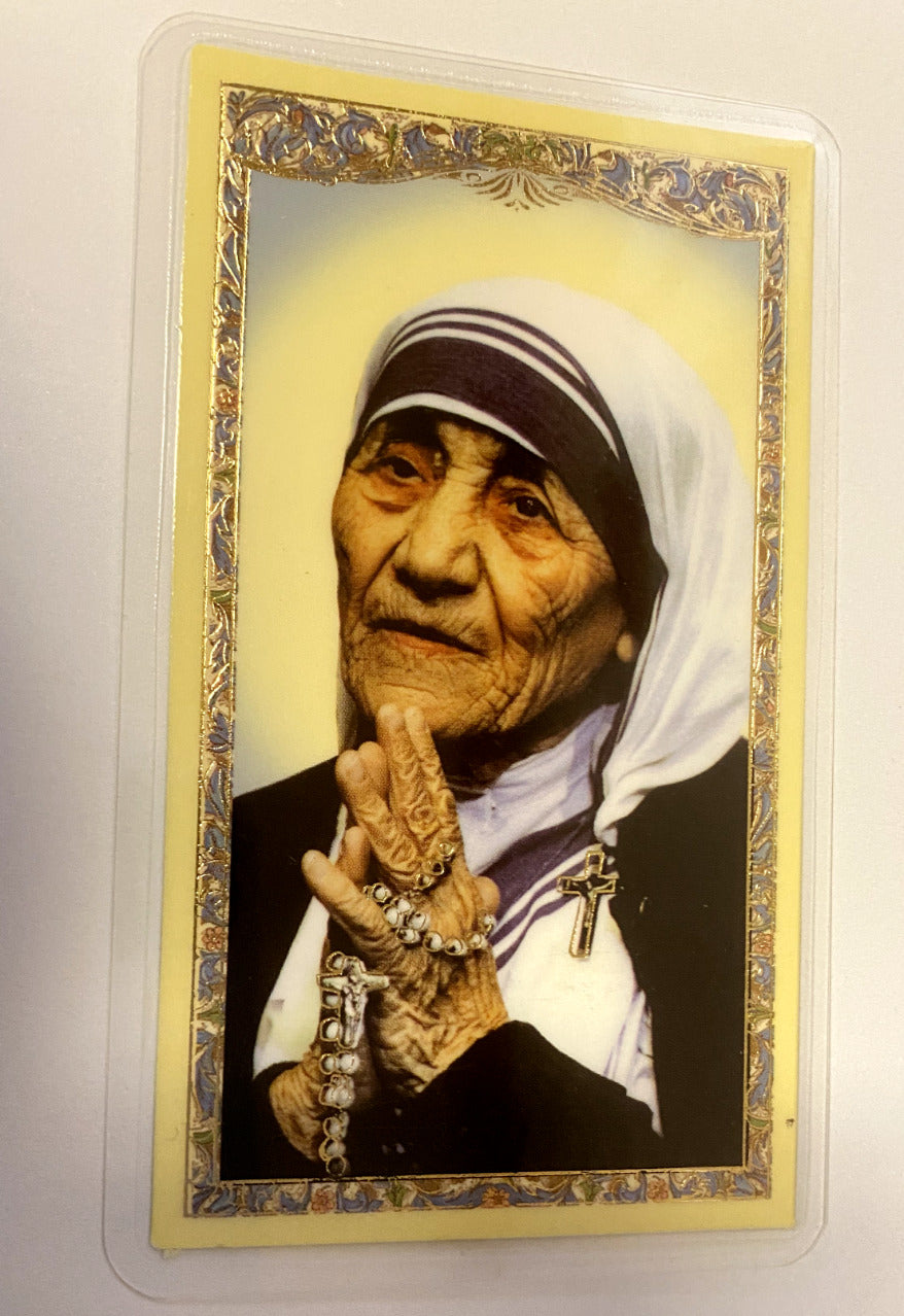 Saint Mother Teresa of Calcutta Laminated Prayer Card, New #2