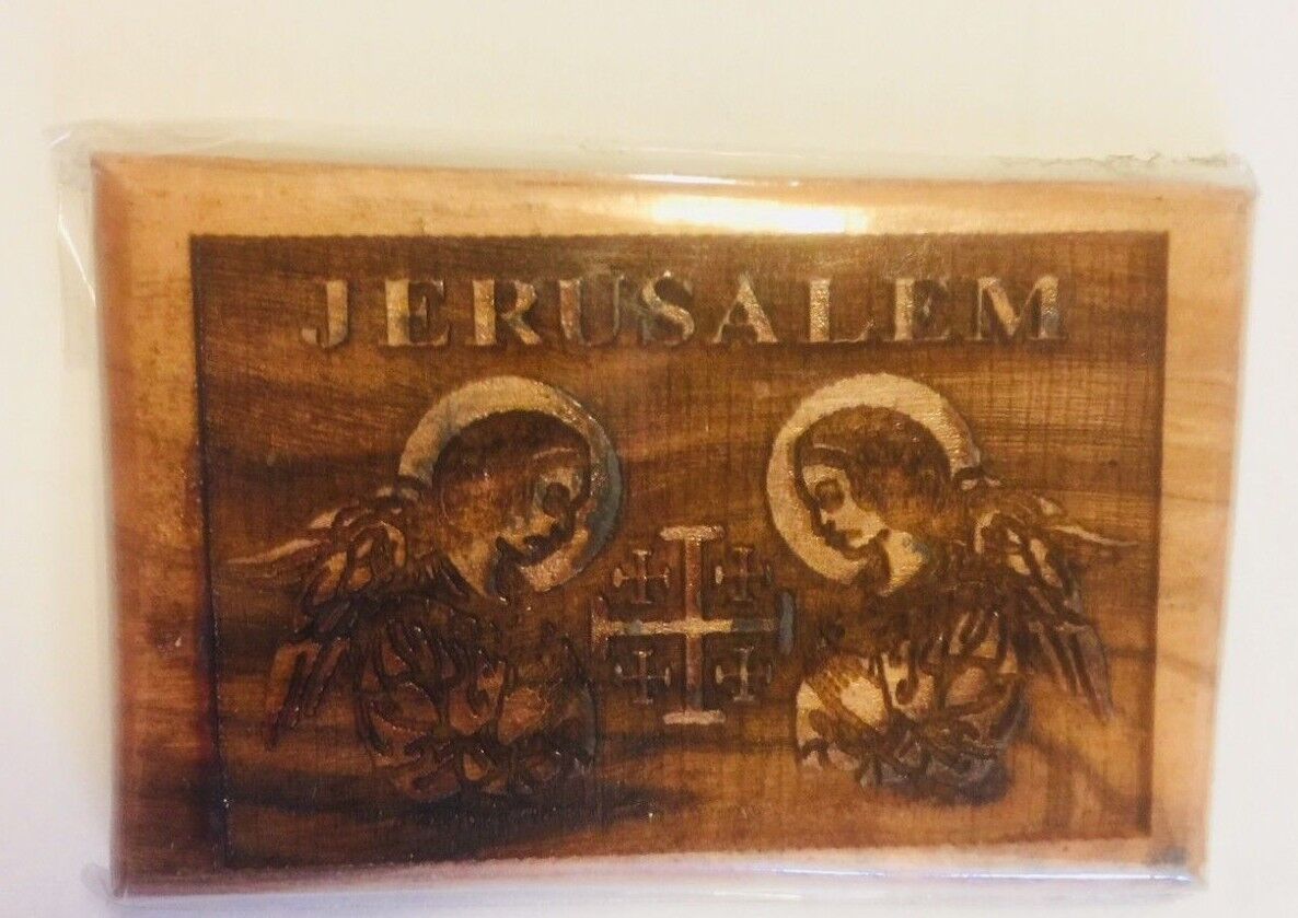 Olive Wood Magnet from Jerusalem, New - Bob and Penny Lord
