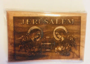 Olive Wood Magnet from Jerusalem, New