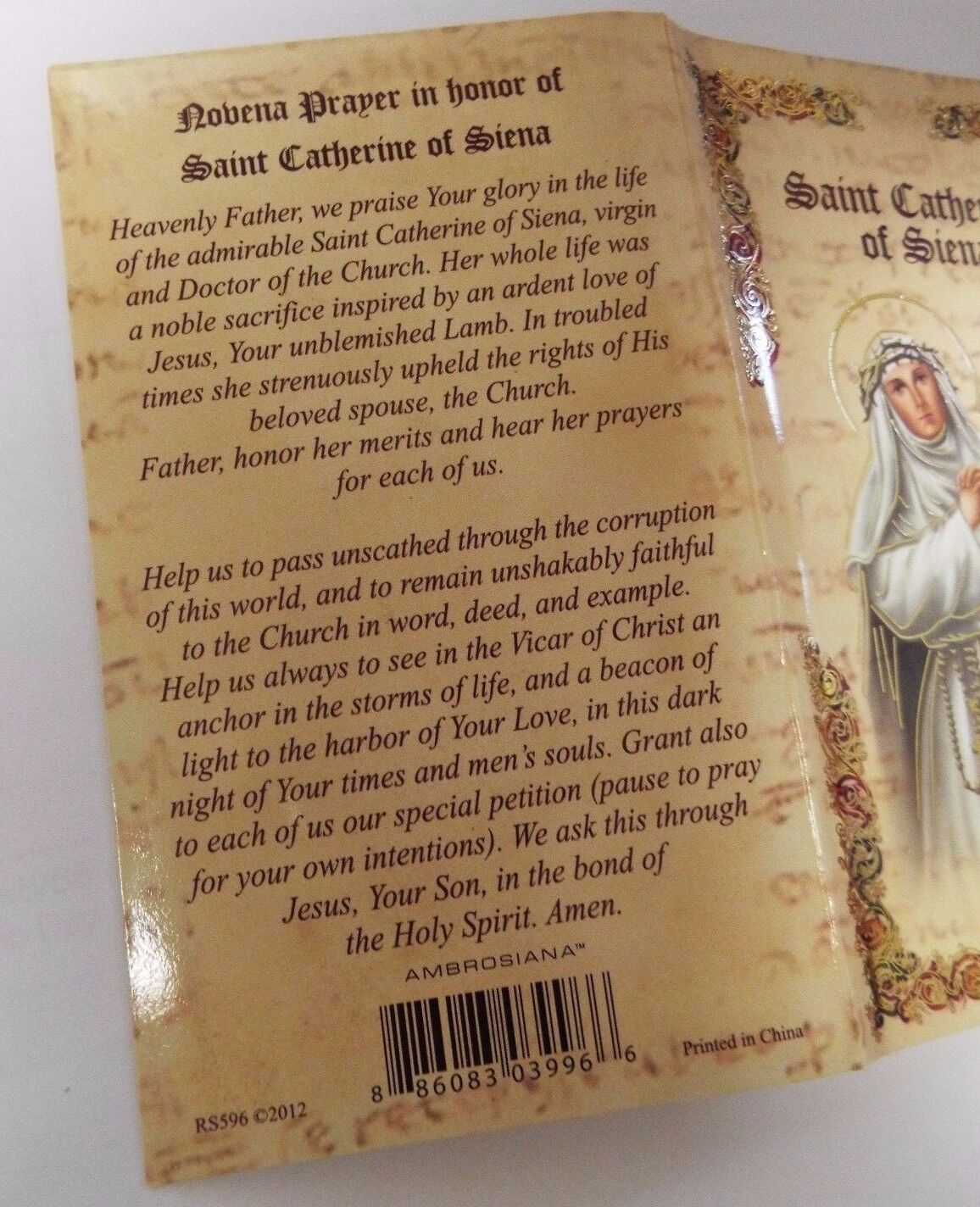 Saint Catherine of Siena Biography & Prayer Folder, New - Bob and Penny Lord