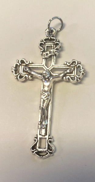 Celtic  Crucifix Pendant 2" Silver Plated,  New #16