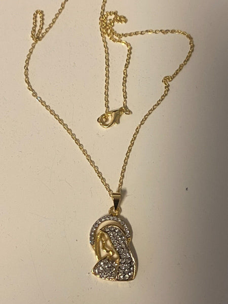 Blessed Mother Brazilian Gold Plated 20" Necklace, New