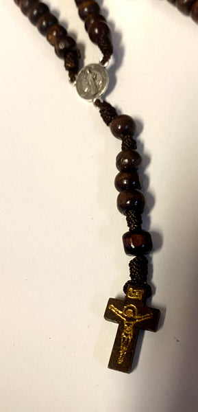 Saint Sister Faustina Wood Rosary Box with Rosary, New from Colombia