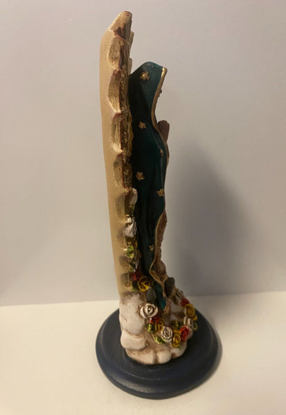 Our Lady of Guadalupe Hand Painted 6.5" Statue, New from Colombia