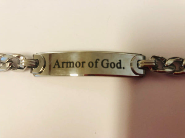 Stainless Steel  Armor of God  8  L Bracelet, New