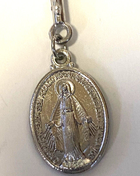 One Decade Hematite Rosary Bookmarker with Our Lady of Miraculous Medal, New