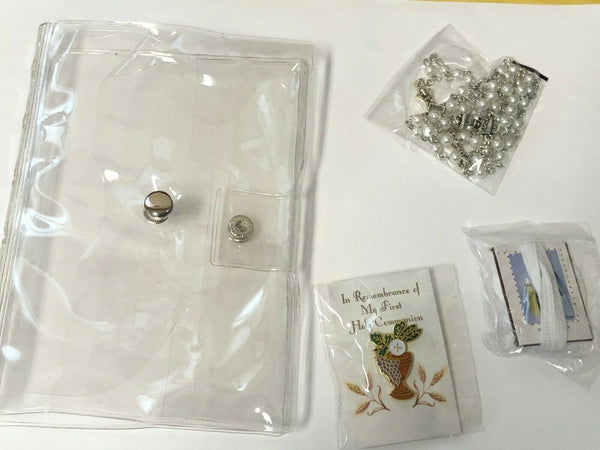 Girl's First Holy Communion Wallet, Gift Set - 5 pc Set, New