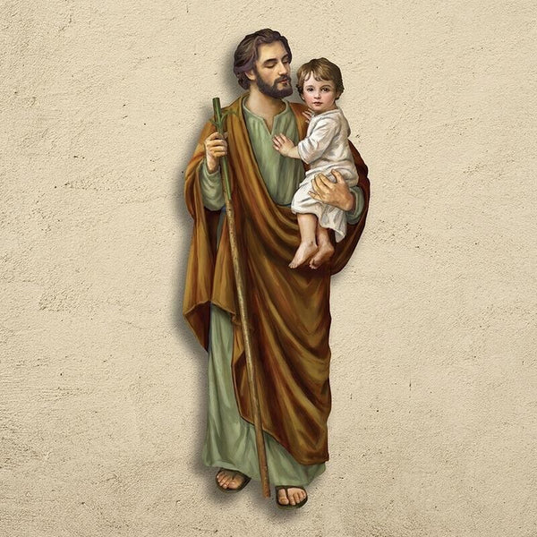 Saint Joseph with Child Jesus 3' Wall Plaque, New