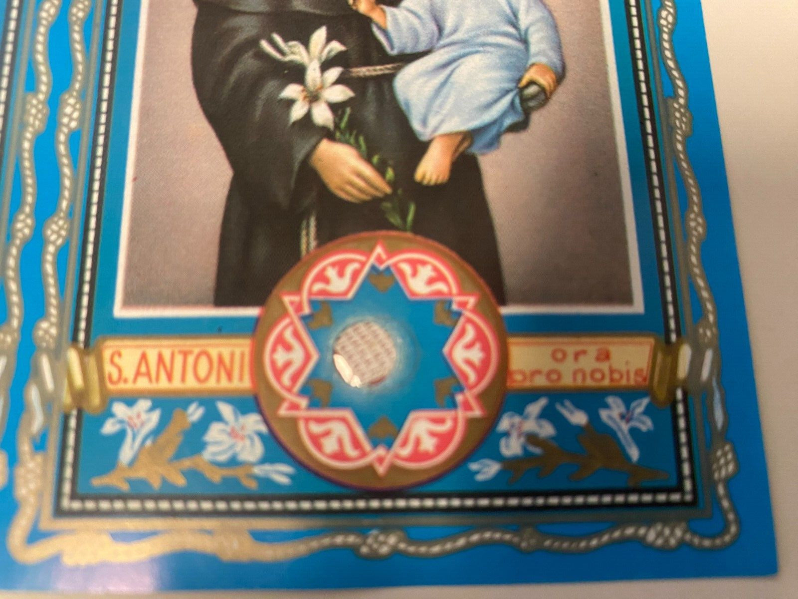 Saint Anthony 3rd Class Relic/Prayer Card Folder, New from Italy - Bob and Penny Lord