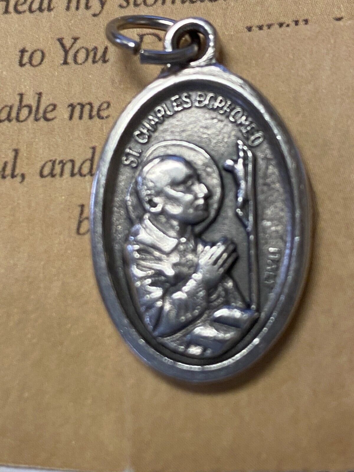 Saint Charles Borromeo, Prayer Card & Medal, New