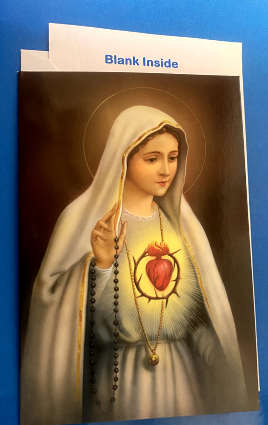 Immaculate Heart of Mary Blank Note Card w/envelope,New #025-1 - Bob and Penny Lord
