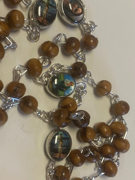 Olive Wood Small Bead Rosary,New from Jerusalem #1