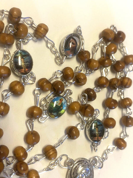 Olive Wood Small Bead Rosary,New from Jerusalem #1