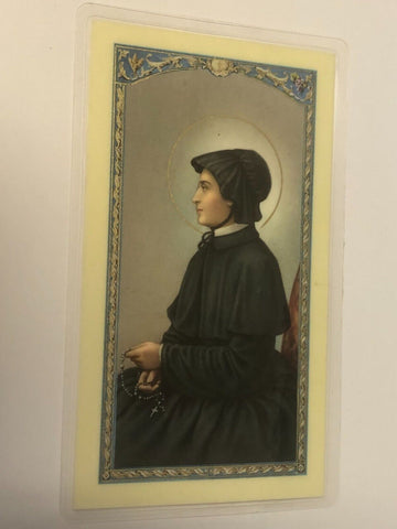 Saint Elizabeth Ann Seton Laminated Prayer Card, New