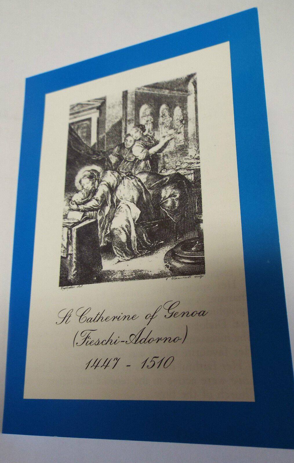 Saint Catherine of Genoa Prayer with Bio & Teachings Folder, From Italy