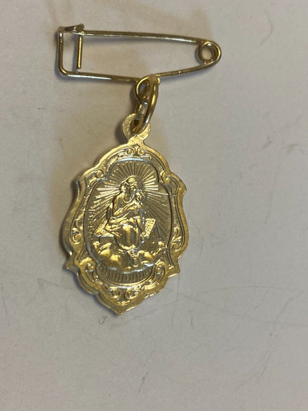 Our Lady of Loreto Gold tone Medal, New from Italy