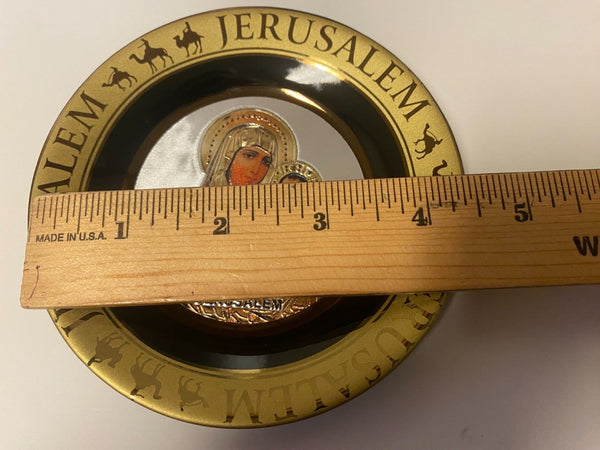 Virgin Mary with Child Ceramic Plate 4.75 Diam., New from Jerusalem