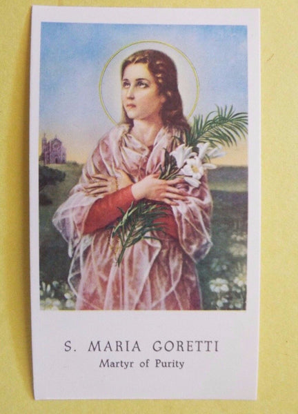 Saint Maria Goretti Authentic Prayer Card, New from Italy