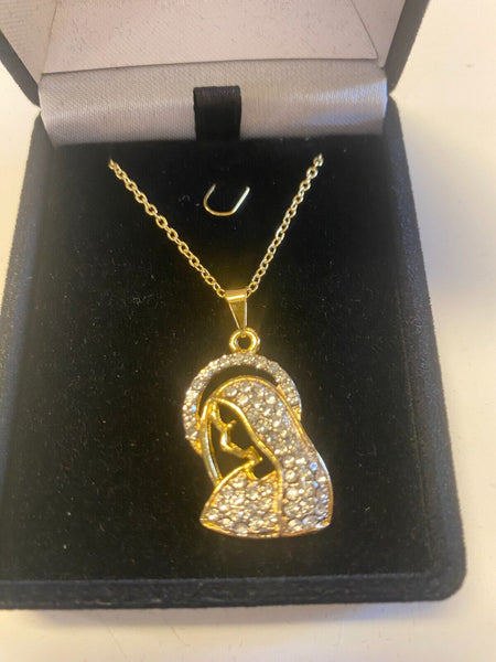 Blessed Mother Brazilian Gold Plated 20" Necklace, New