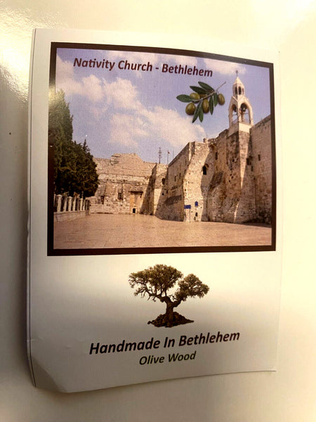 Cross of Olive Wood & Mother of Pearl 3.75" New from  Bethlehem