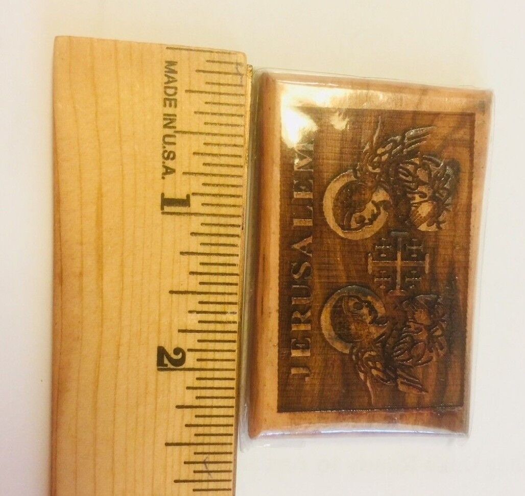 Olive Wood Magnet from Jerusalem, New - Bob and Penny Lord