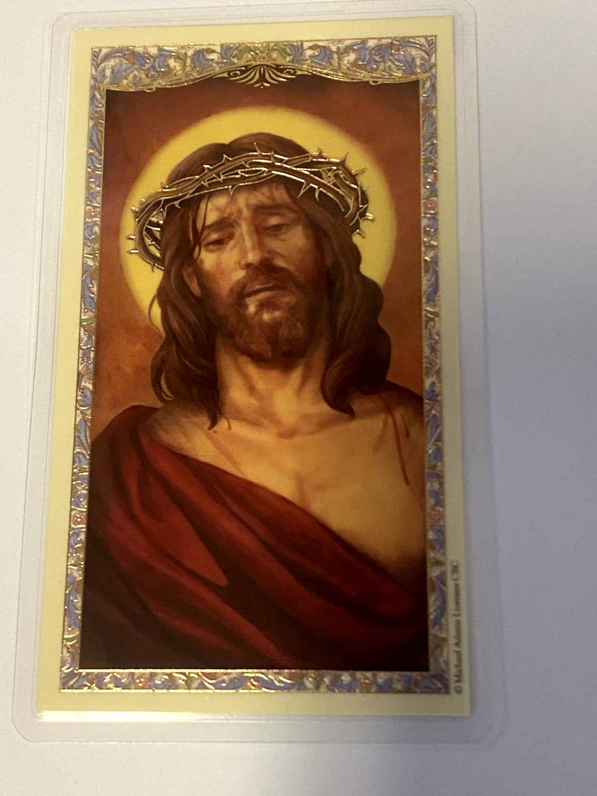 Saint Gertrude  " Prayer for Souls in Purgatory" Laminated Prayer Card, New